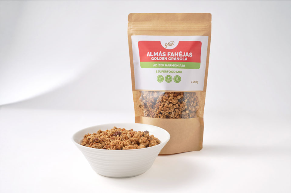 Glutén-és allergénmentes Almás-fahéjas Golden Granola - 250g - Image 2