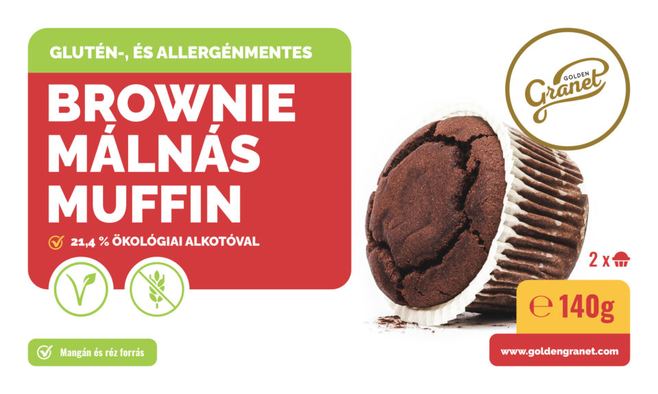 Glutén-és allergénmentes Brownie Málnás muffin - 2 x 70g - Image 2